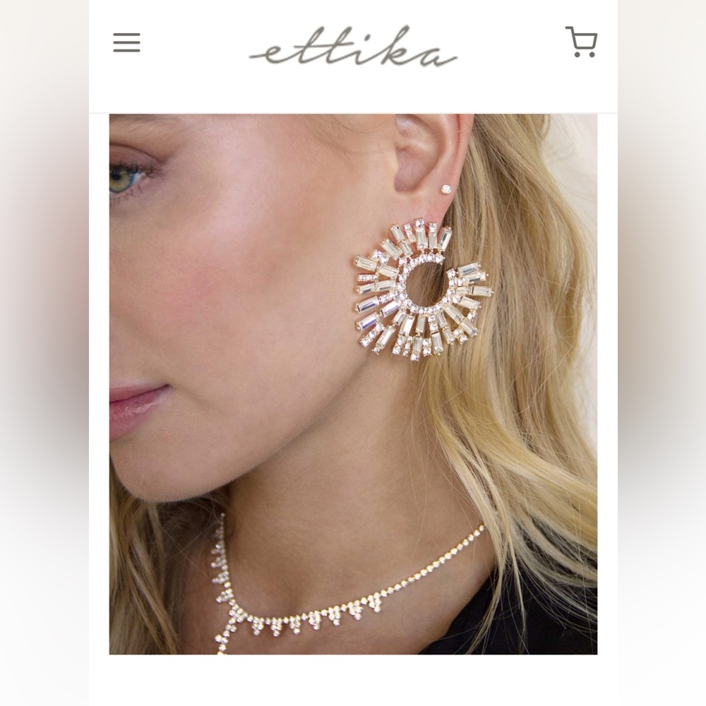 Ettika Silver OPULENT CRYSTAL STARDUST PLATED OPEN CIRCLE EARRINGS Nordstrom